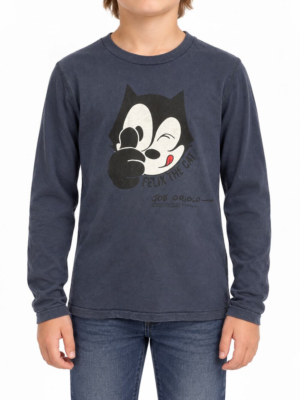 D&G Authentic Junior Felix the Cat Joe Oriolo Long Sleeve Tee Kids Size S L75902
